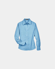 Custom women's long sleeve oxford dress shirt - Light Blue