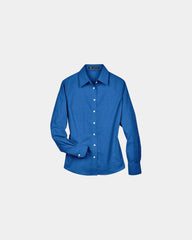Custom women's long sleeve oxford dress shirt - French Blue