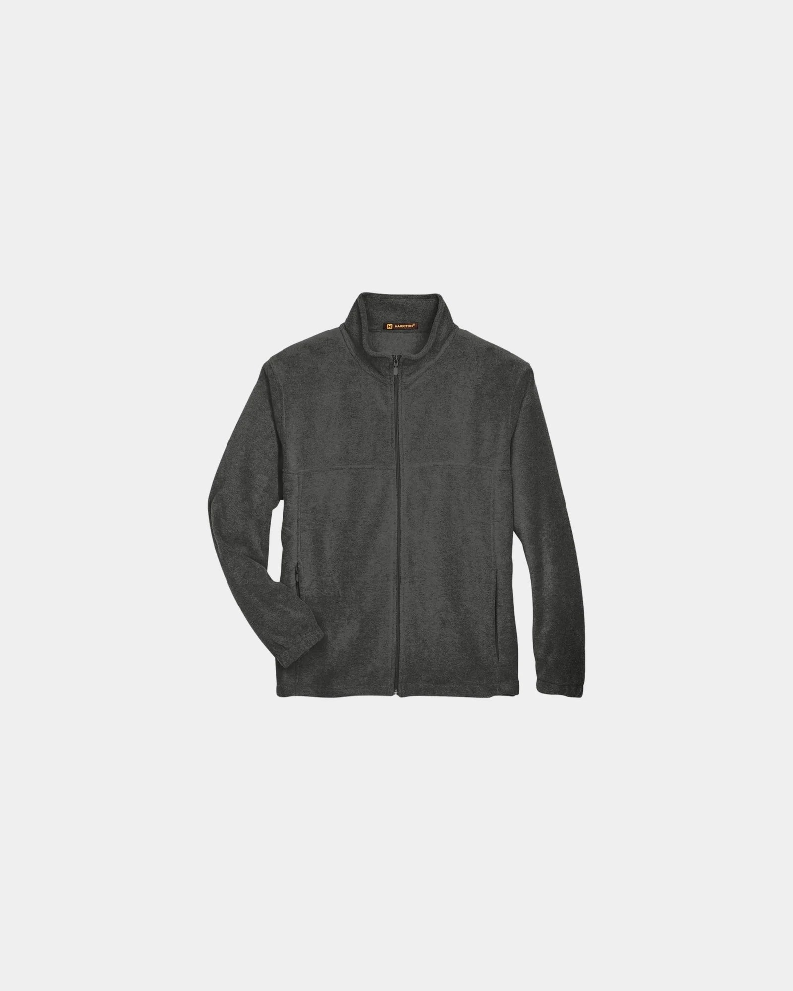 Custom tall full-zip fleece jacket for men - Charcoal