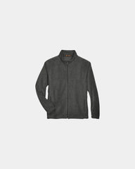 Custom tall full-zip fleece jacket for men - Charcoal