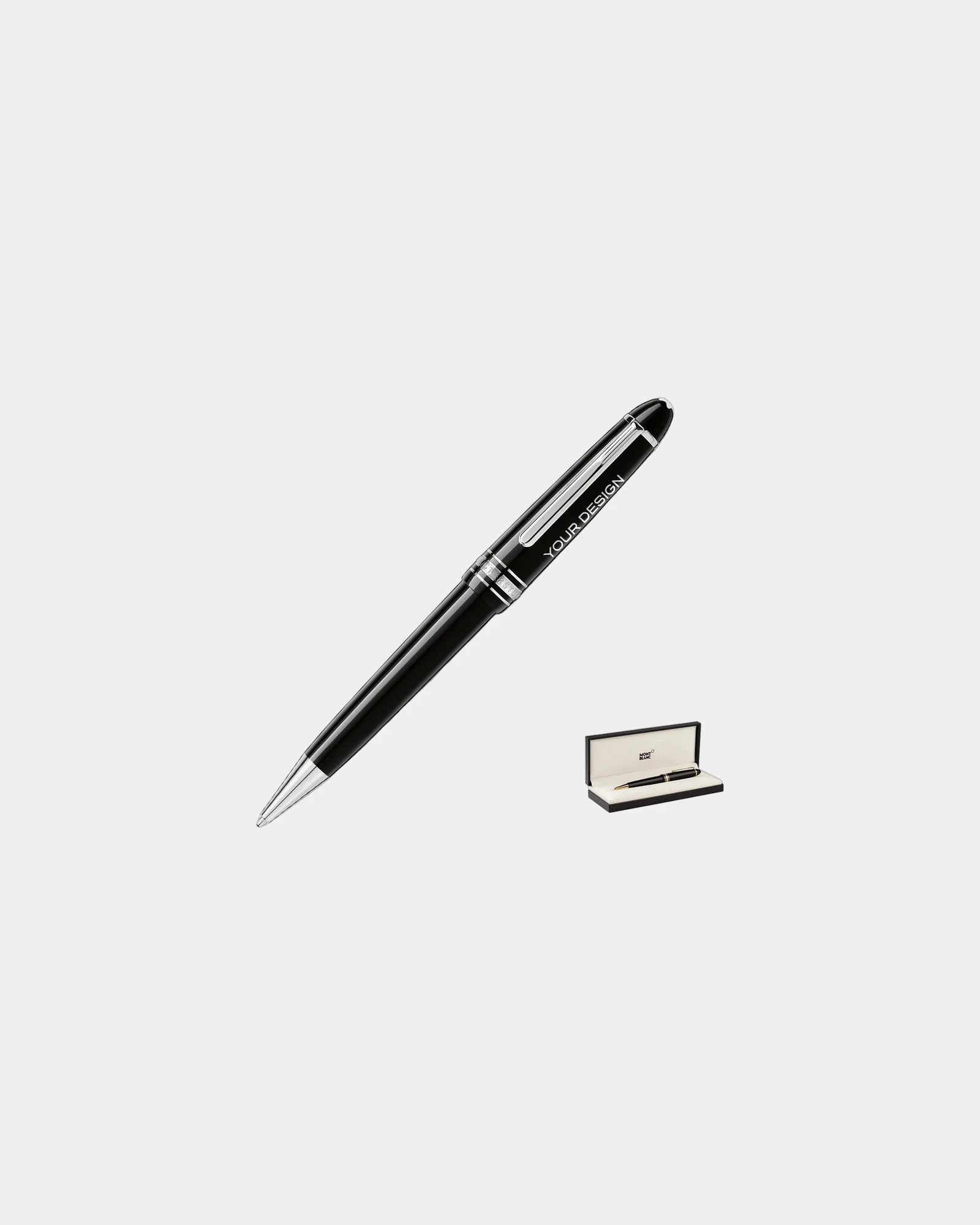 Custom platinum-coated Montblanc Meisterstuck ballpoint pen - Black/Platinum