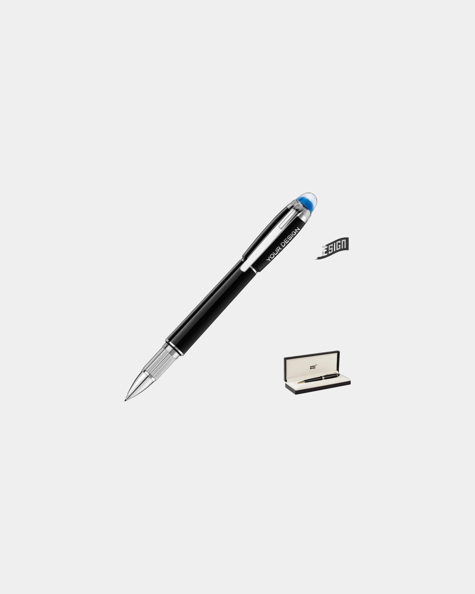 Custom metal fineliner pen Montblanc Starwalker - Black/Silver