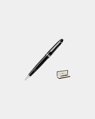 Custom platinum-coated Montblanc rollerball pen - Black/Platinum Silver