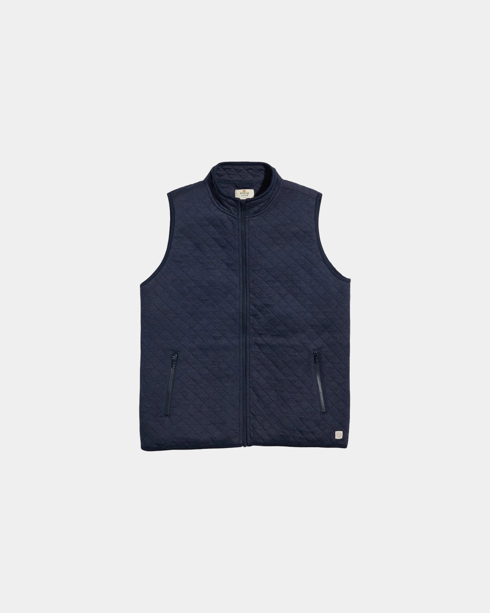 Custom full-zip vest for men's corporate apparel - Navy