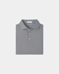 Custom striped polo with moisture-wicking stretch fabric - Black