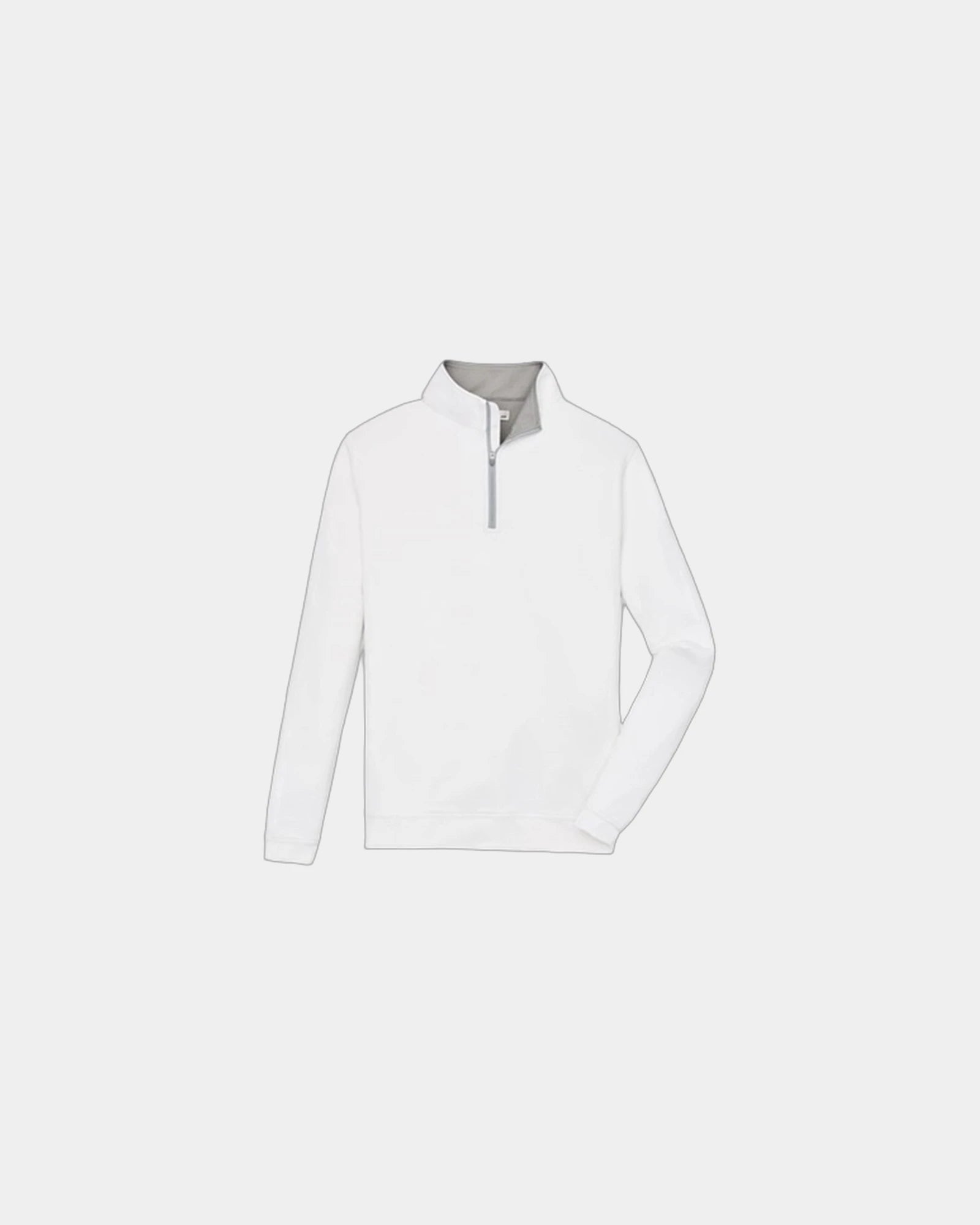 Custom moisture-wicking quarter-zip pullover for men - White