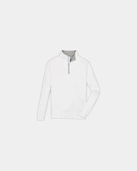 Custom moisture-wicking quarter-zip pullover for men - White