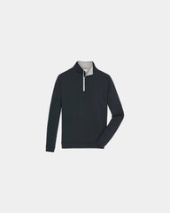 Custom moisture-wicking quarter-zip pullover for men - Black