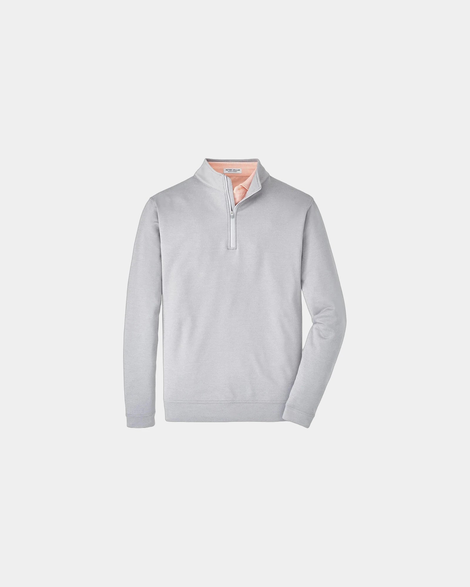Custom melange performance quarter-zip pullover - Gale Grey
