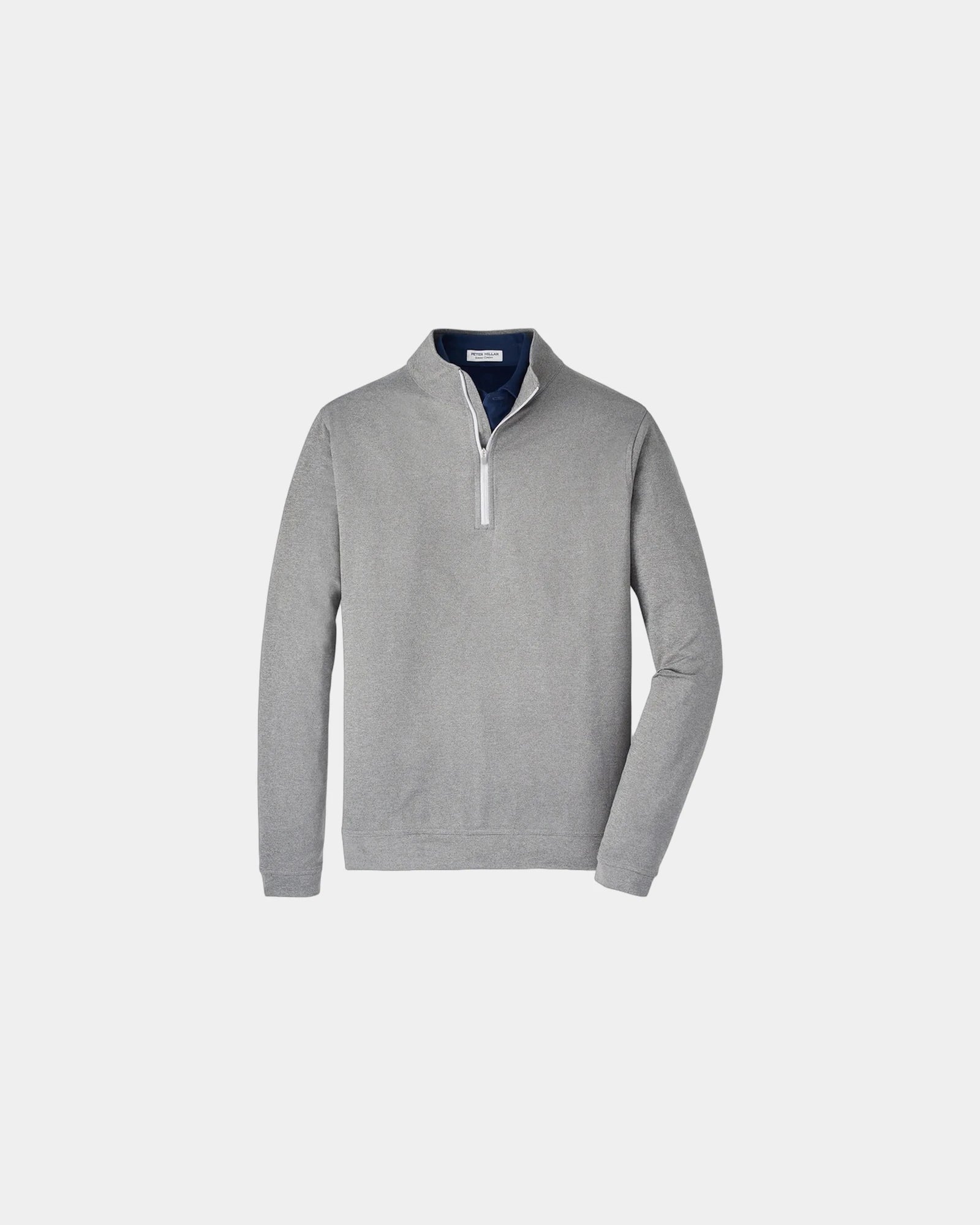 Custom melange performance quarter-zip pullover - Smoke
