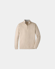 Custom cotton-modal quarter-zip pullover for teams - Stone