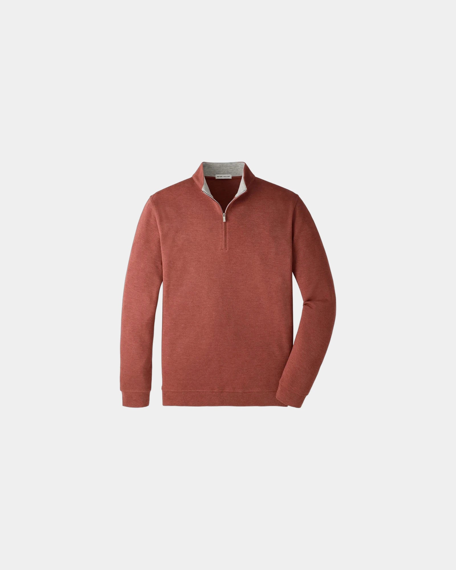 Custom cotton-modal quarter-zip pullover for teams - Burnt Orange