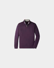 Custom cotton-modal quarter-zip pullover for teams - Grapeseed