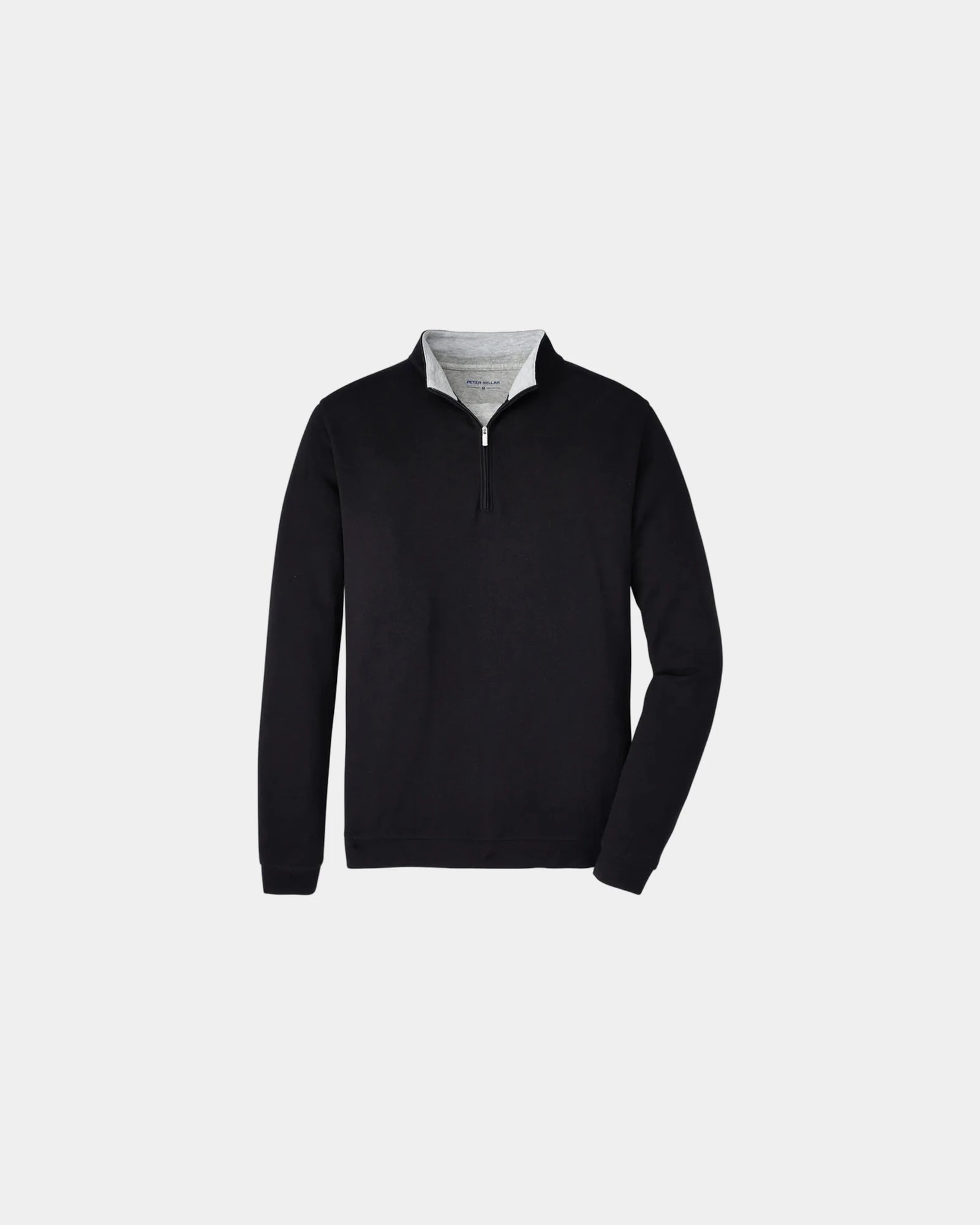 Custom cotton-modal quarter-zip pullover for teams - Black