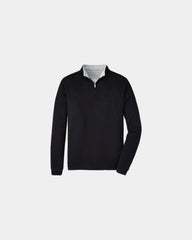 Custom cotton-modal quarter-zip pullover for teams - Black