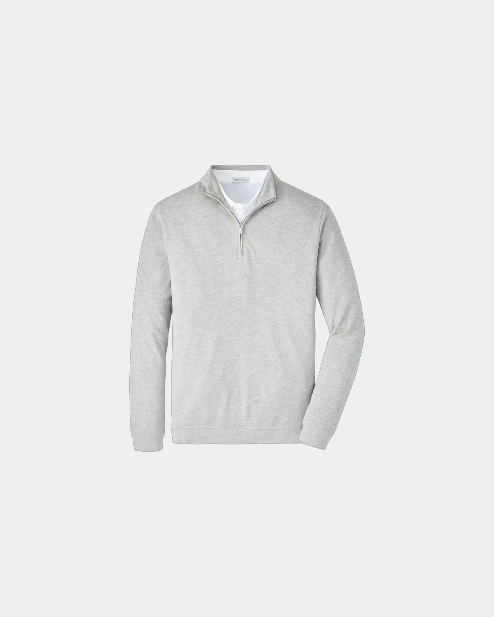 Custom cotton-modal quarter-zip pullover for teams - Light Gray