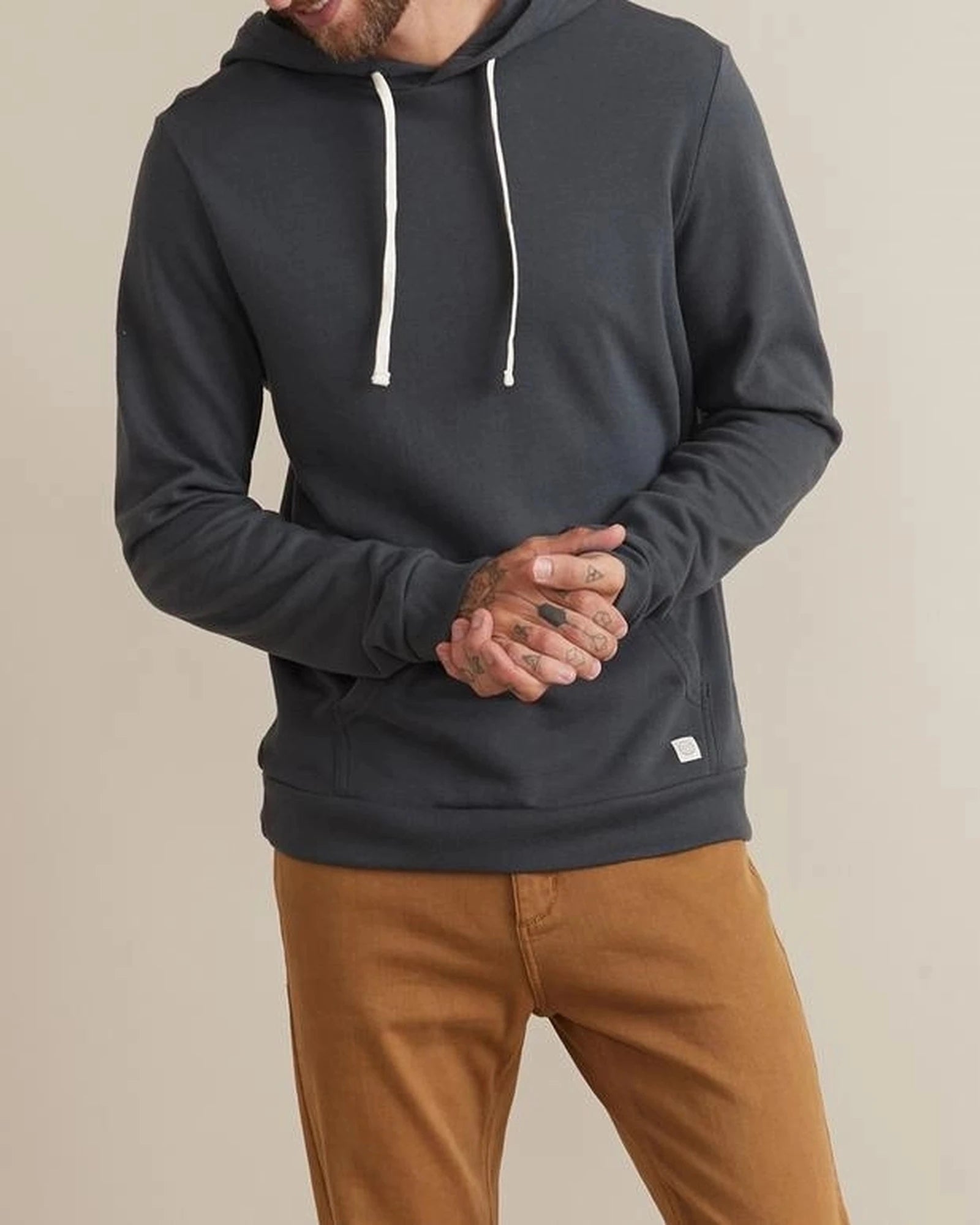 Custom cotton blend men's pullover hoodie sweatshirt - 5