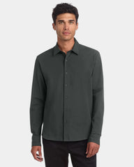 Custom stretch woven long sleeve shirt for men - Anchor Grey