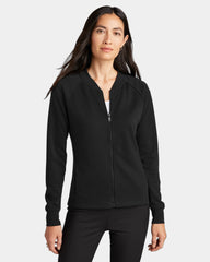 Custom double-knit bomber Mercer+Mettle women's jacket - Deep Black