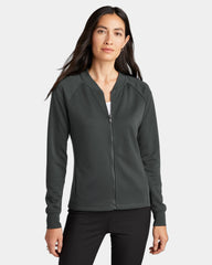 Custom double-knit bomber Mercer+Mettle women's jacket - Anchor Grey