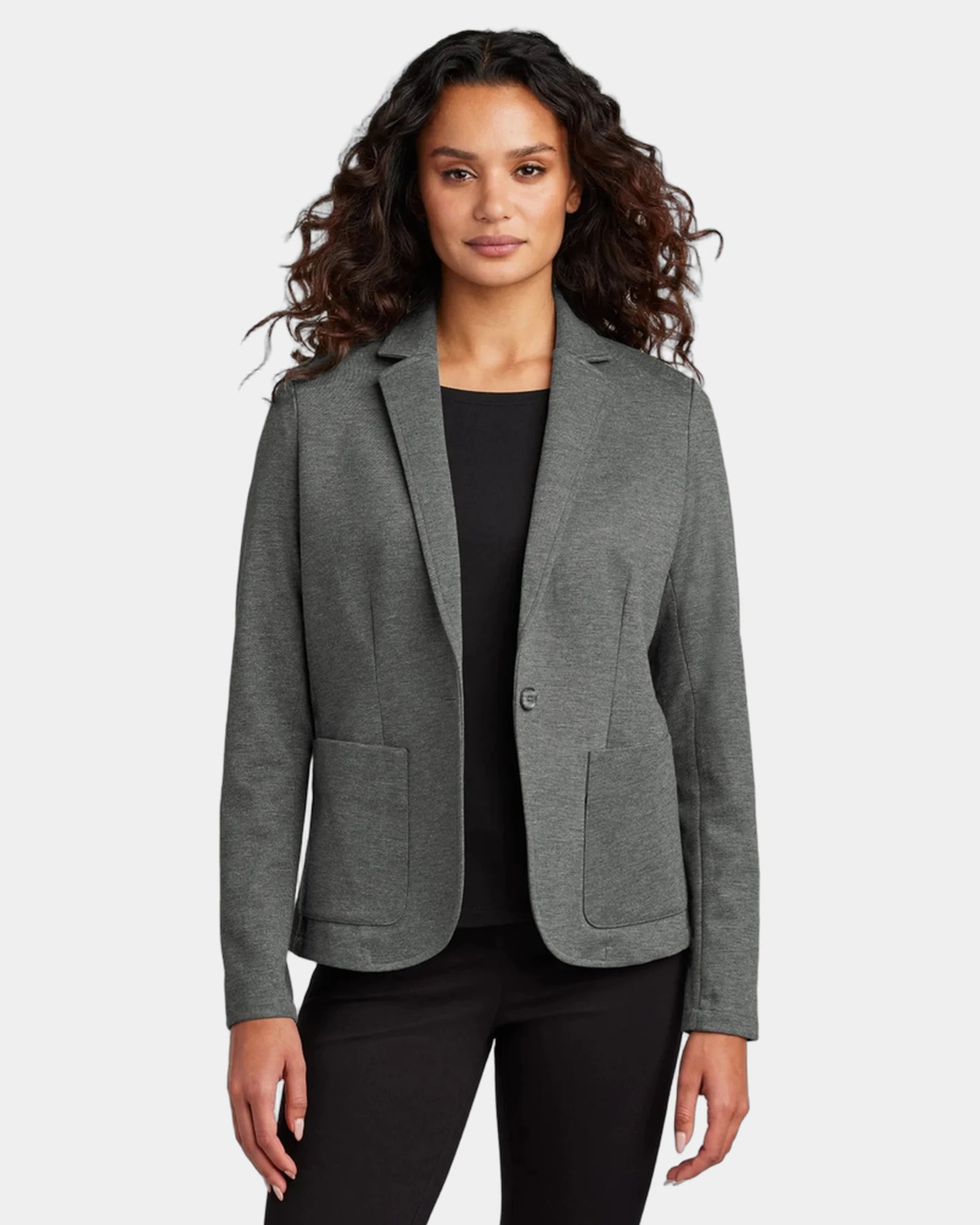 Custom Mercer+Mettle Women's Relaxed Knit Blazer - Storm Grey Heather