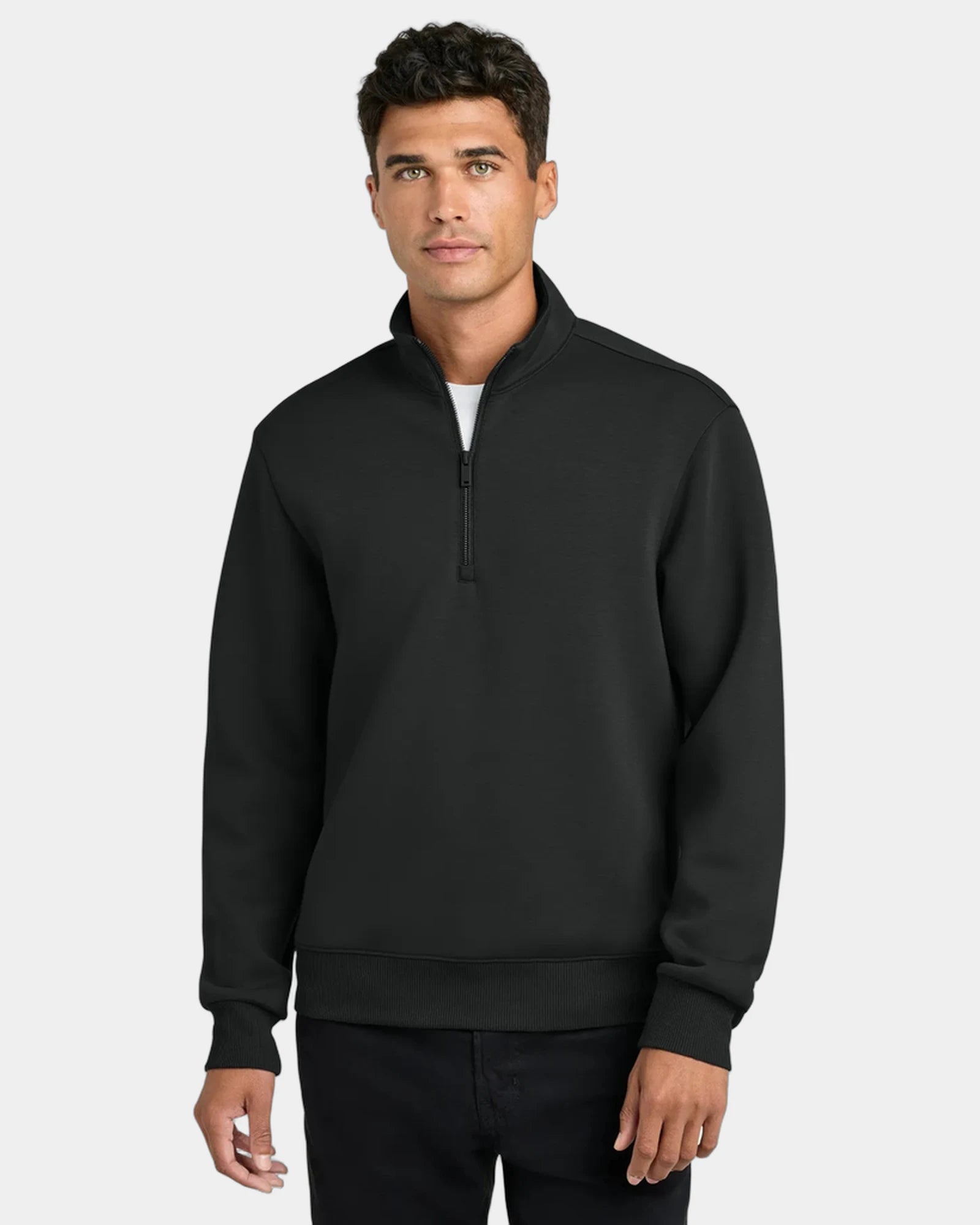 Custom recycled Mercer+Mettle Soft Spacer 1/4-Zip - Deep Black