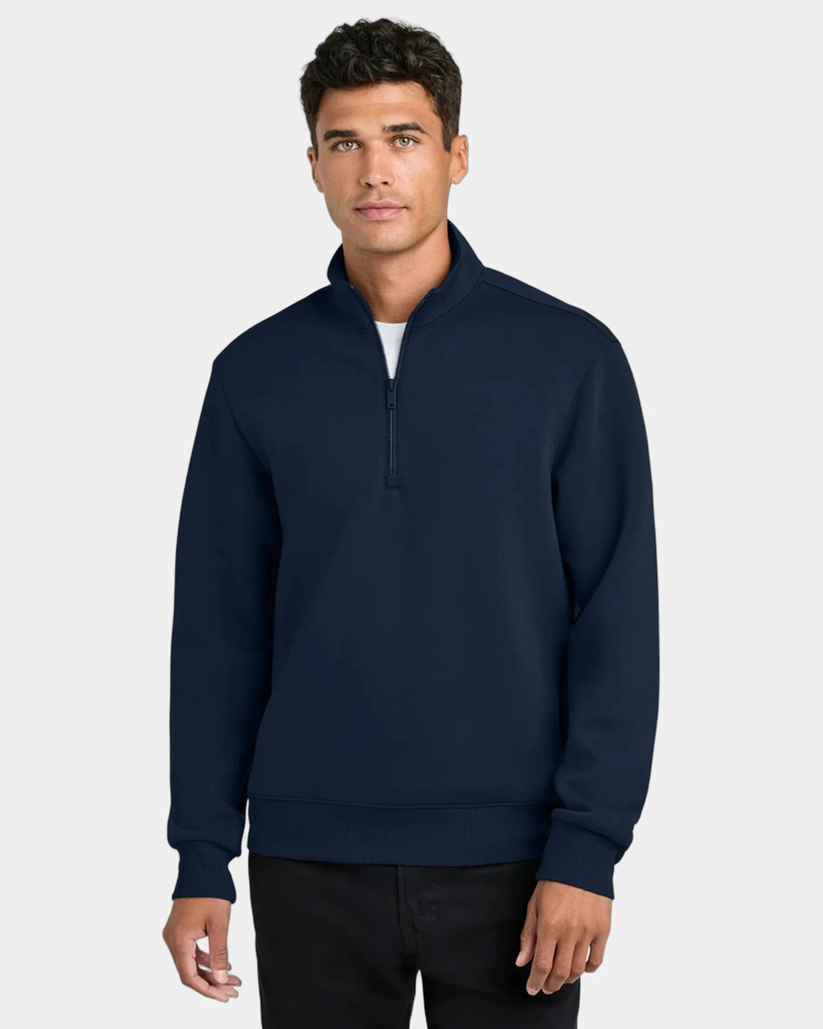 Custom recycled Mercer+Mettle Soft Spacer 1/4-Zip - Night Navy
