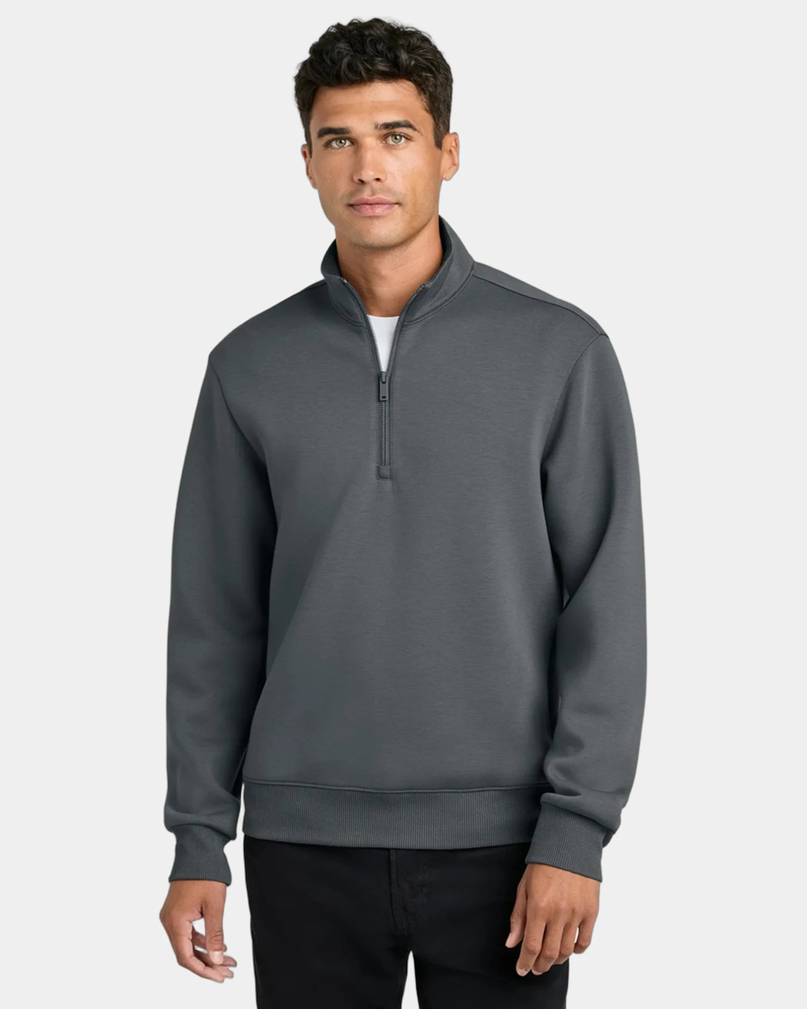 Custom recycled Mercer+Mettle Soft Spacer 1/4-Zip - Storm Grey
