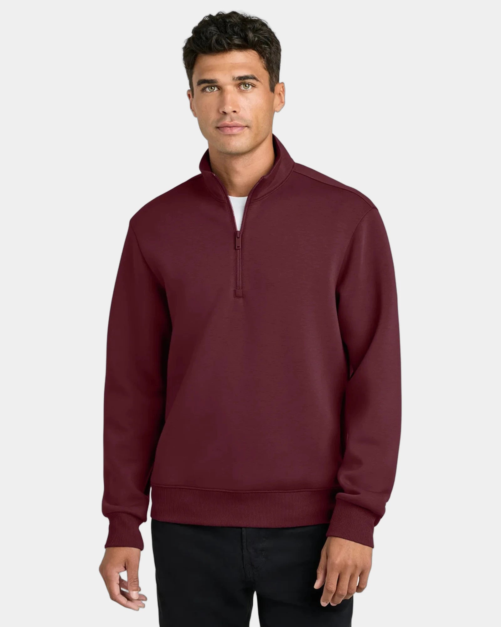 Custom recycled Mercer+Mettle Soft Spacer 1/4-Zip - Burgundy