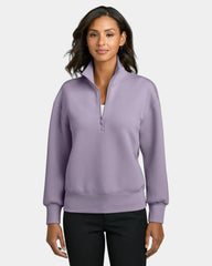 Custom recycled 1/4-zip Mercer+Mettle Soft Spacer pullover - Purple Ash