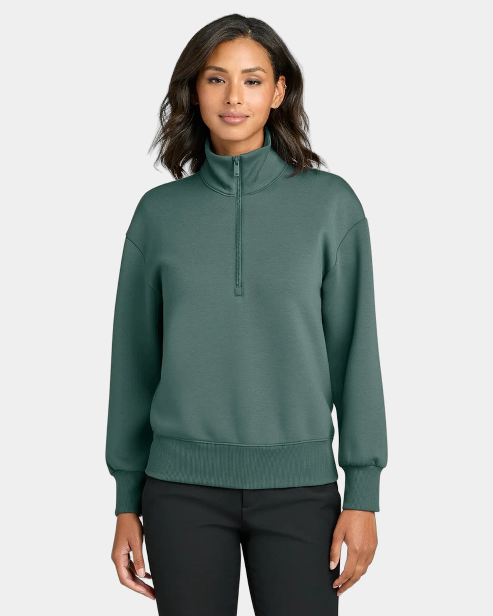 Custom recycled 1/4-zip Mercer+Mettle Soft Spacer pullover - Silver Pine
