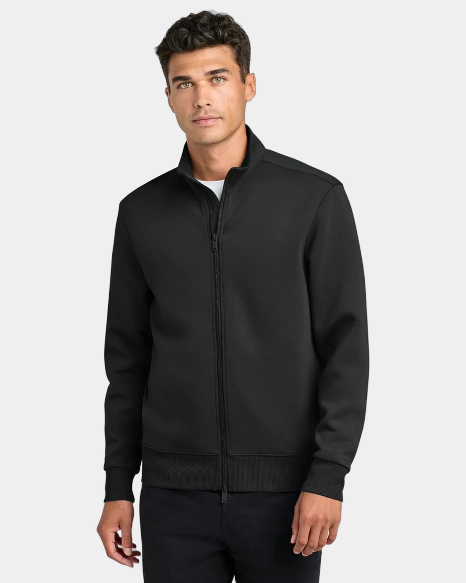 Custom recycled full-zip jacket Mercer+Mettle Soft Spacer - Deep Black