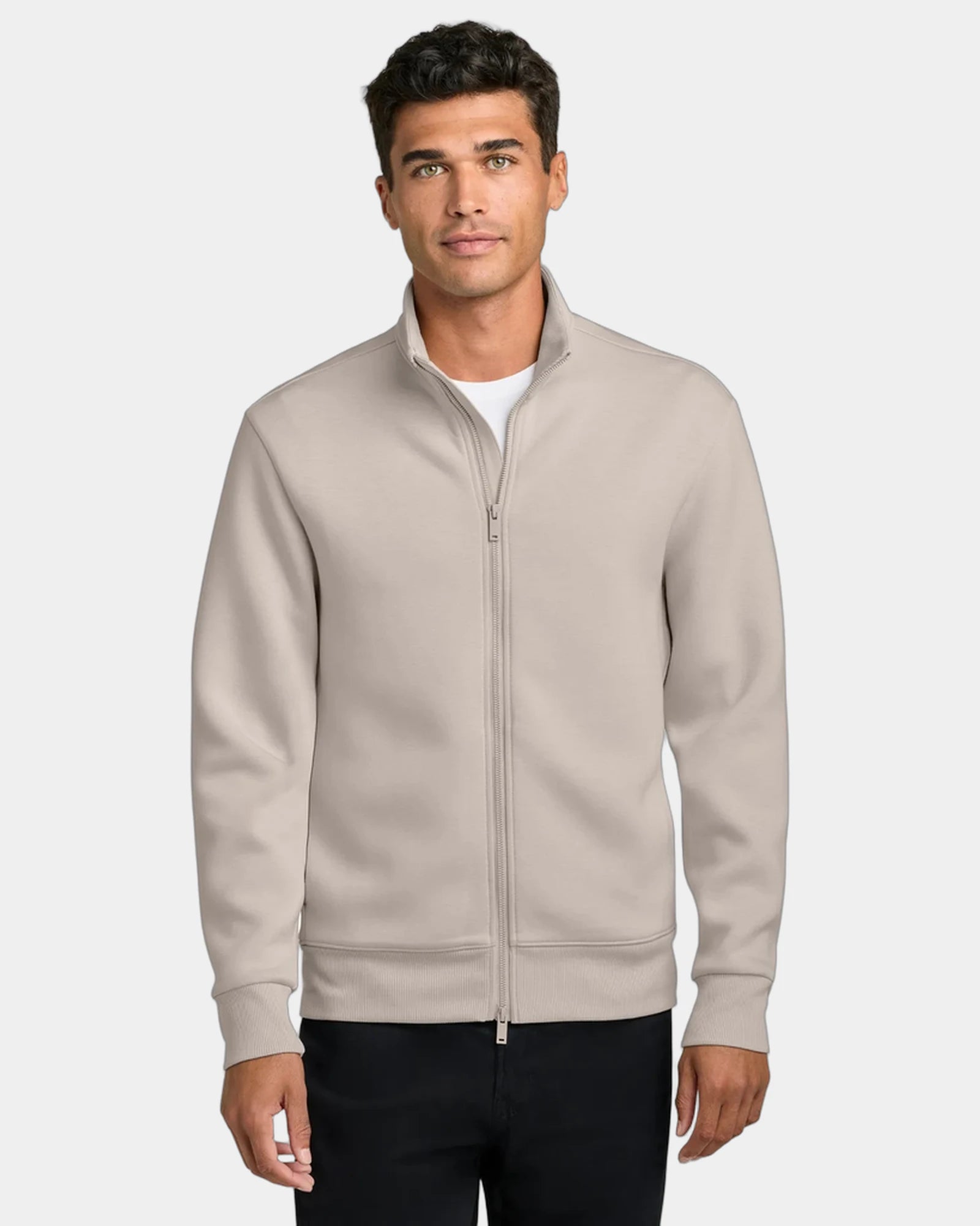 Custom recycled full-zip jacket Mercer+Mettle Soft Spacer - Warm Quartz