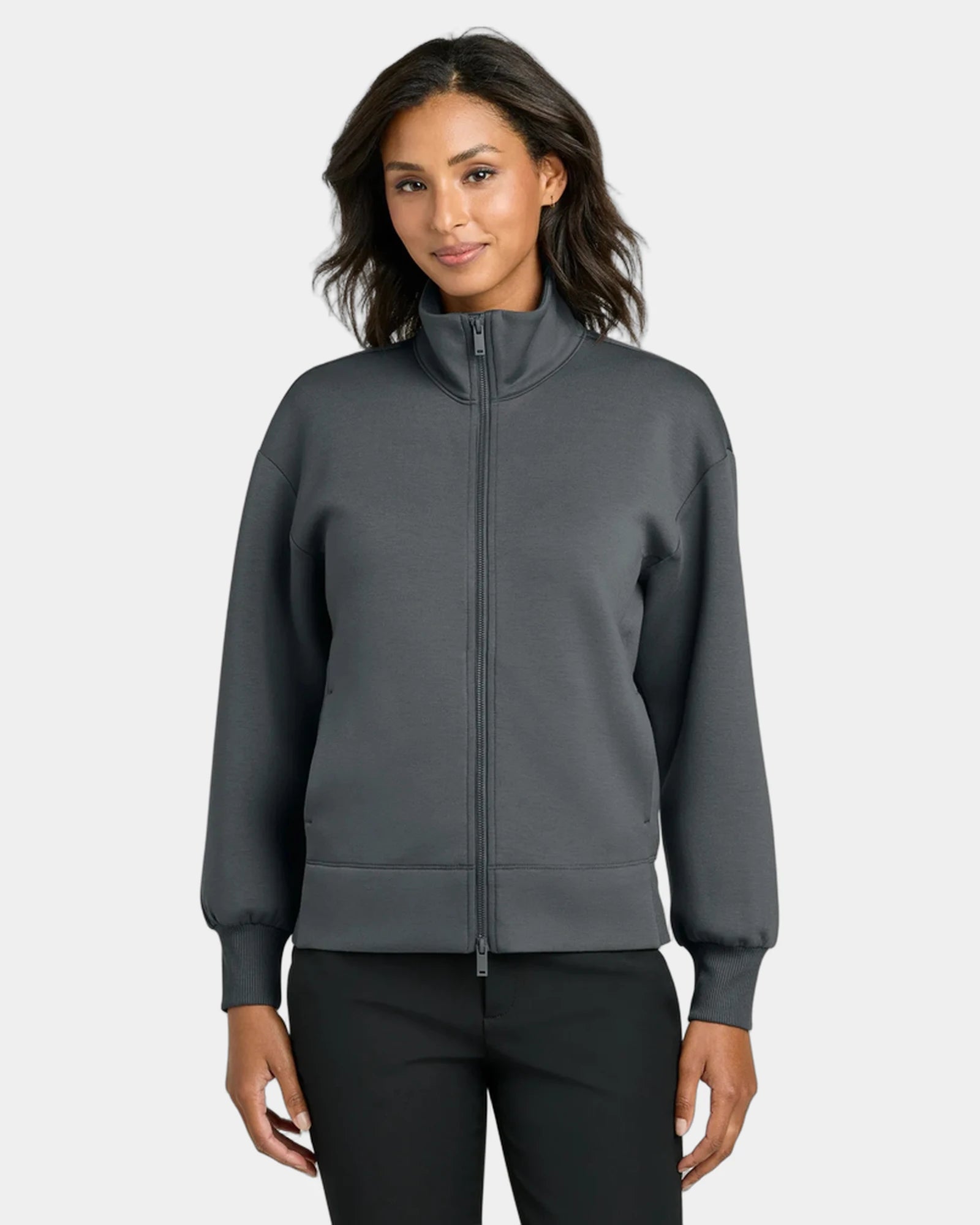 Custom recycled Mercer+Mettle Women's Soft Spacer Full-Zip - Storm Grey