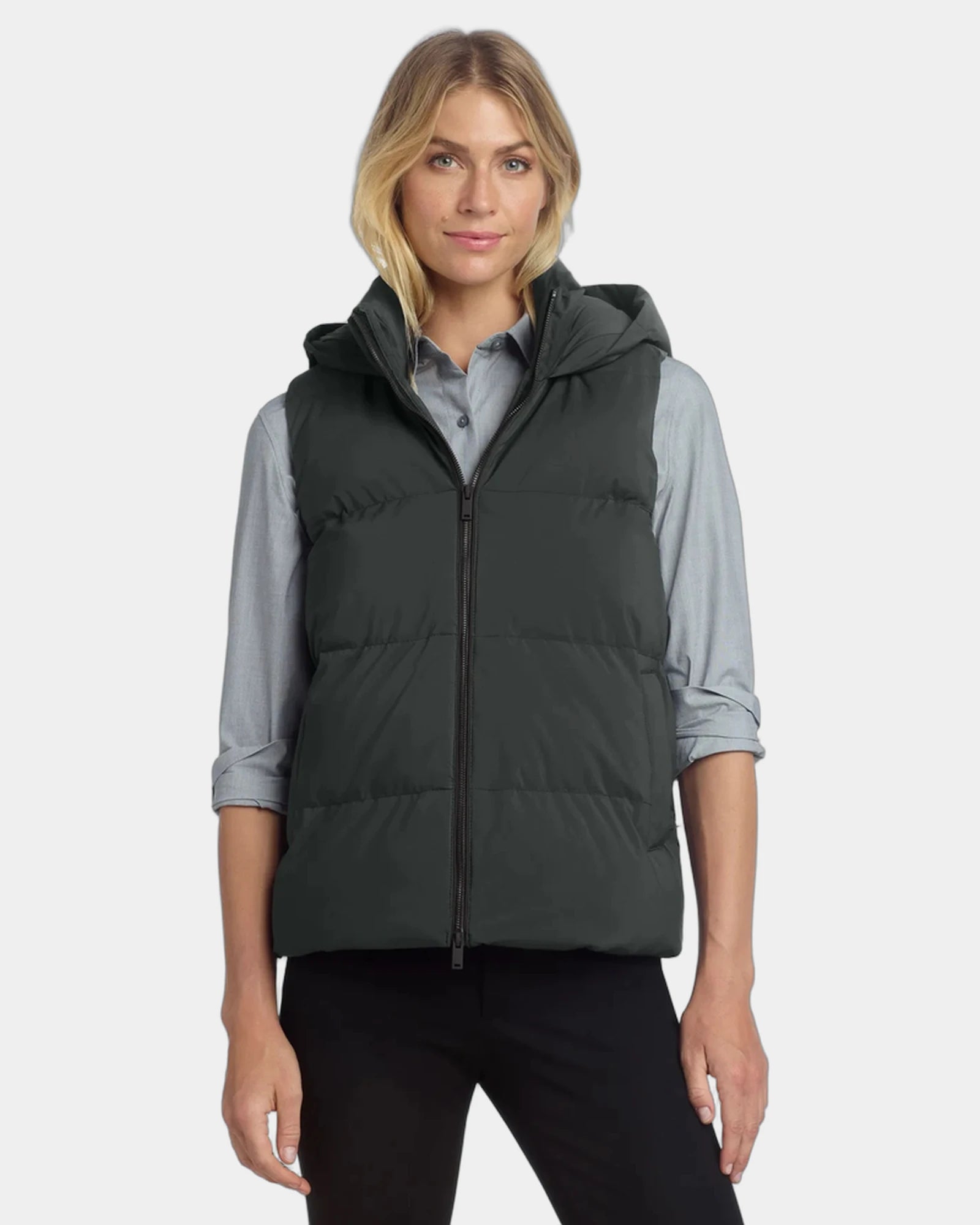 Custom insulated Mercer+Mettle Women's Puffy Vest - Anchor Grey