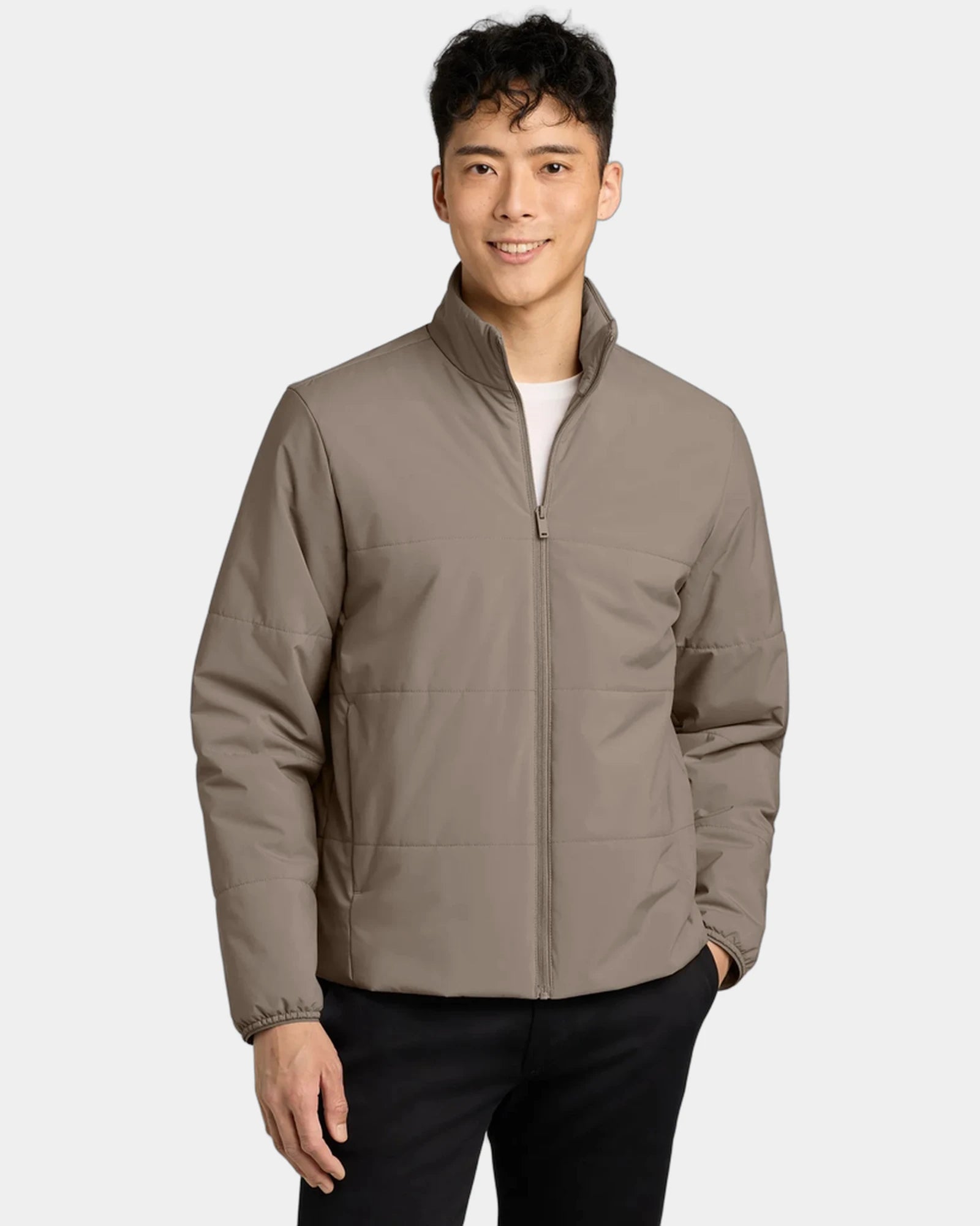 Custom quilted jacket Mercer+Mettle Brookline - Warm Taupe
