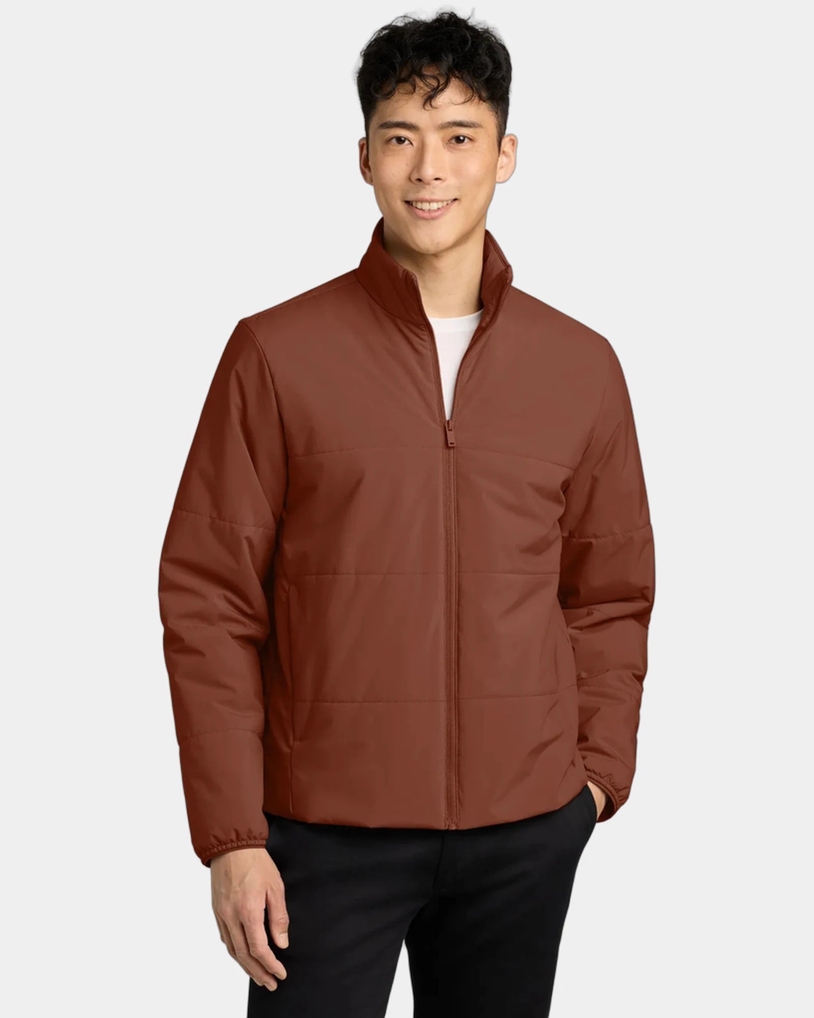 Custom quilted jacket Mercer+Mettle Brookline - Dark Sienna