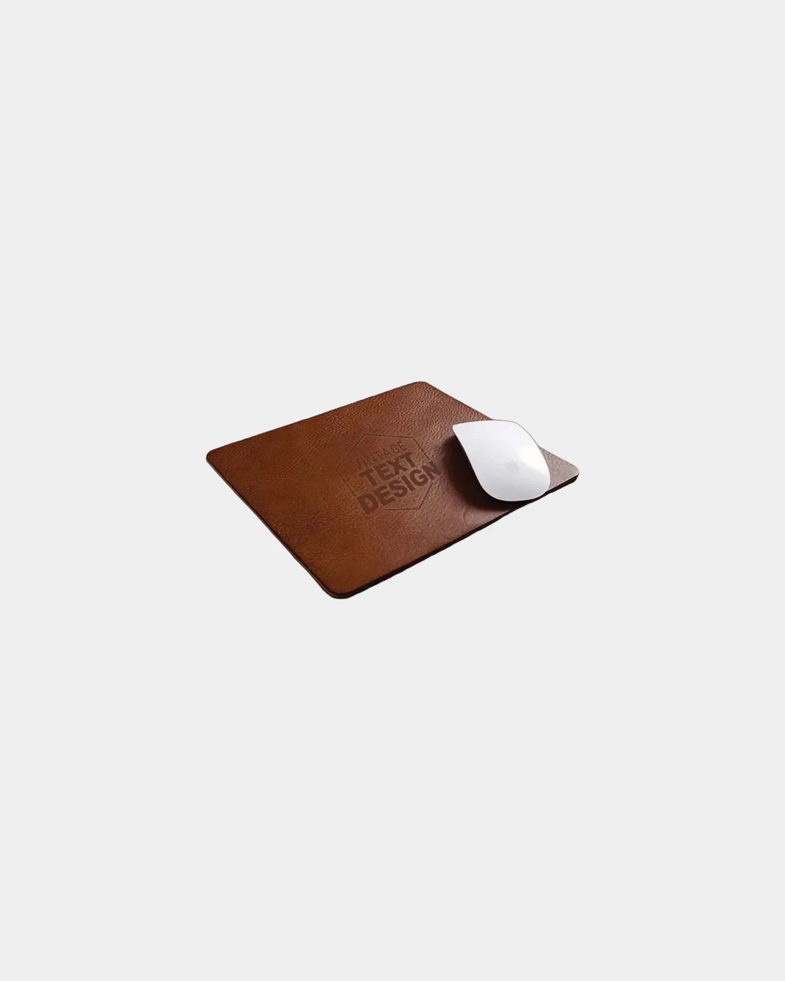 Custom leather mouse pad with debossed logo - Brown