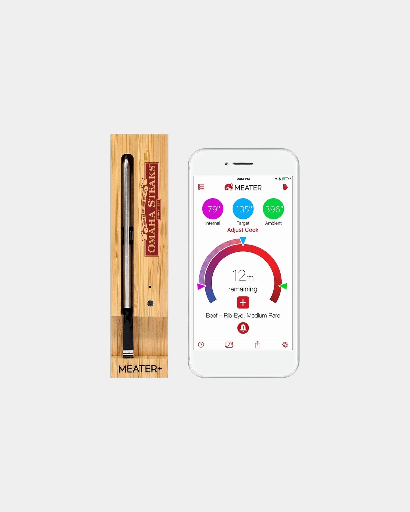 Custom wireless smart meat thermometer, 165-ft range - 1