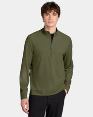 Custom recycled nylon 1/4-zip pullover UPF 50+ - Forest Moss
