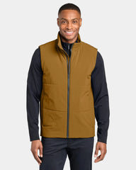 Custom recycled stretch puffy vest with DWR finish - Amber Haze