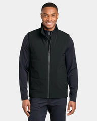 Custom recycled stretch puffy vest with DWR finish - Pitch Black