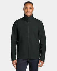 Custom recycled full-zip soft shell jacket - Pitch Black