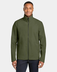 Custom recycled full-zip soft shell jacket - Forest Moss
