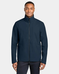 Custom recycled full-zip soft shell jacket - Indigo Navy