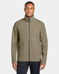 Custom recycled full-zip soft shell jacket - Truffle