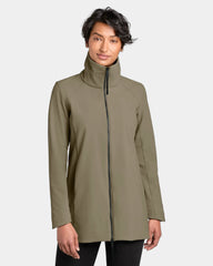 Custom recycled women's full-zip soft shell jacket - Truffle