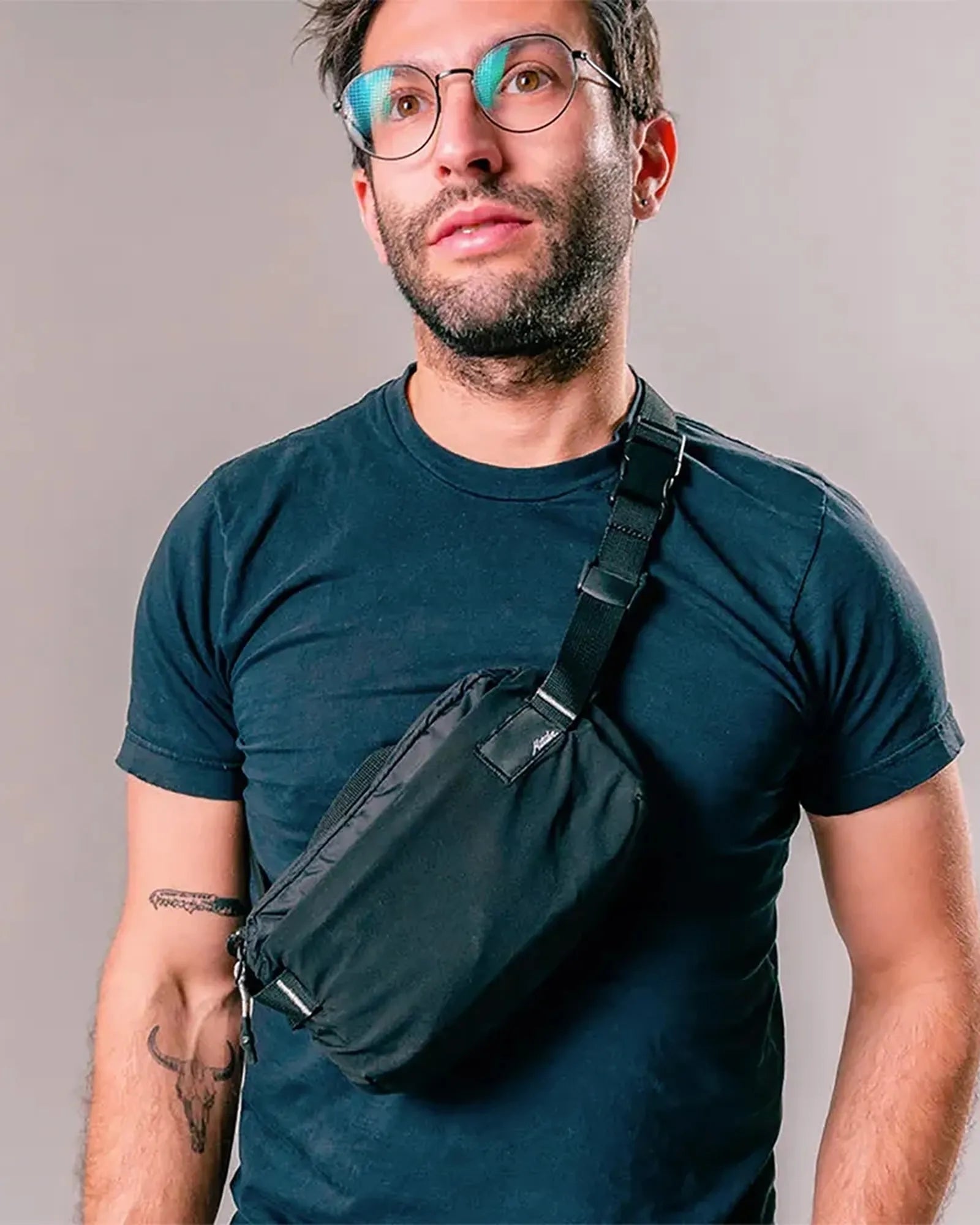 Custom recycled nylon packable sling bag - 6