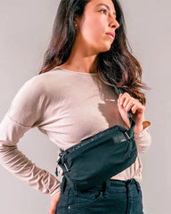 Custom recycled nylon packable sling bag - 4