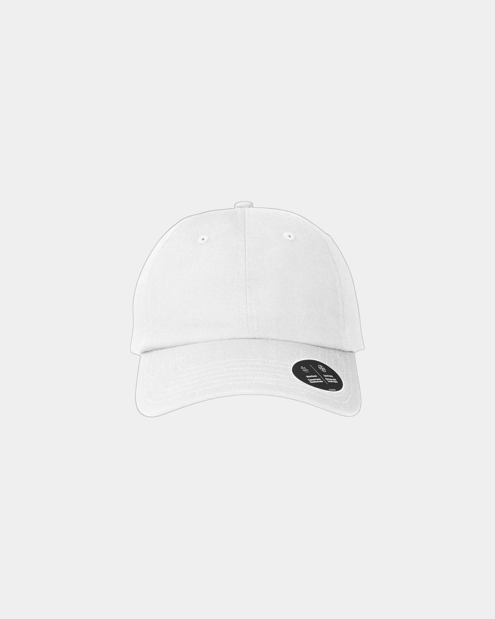 Custom woven chino six-panel baseball cap - White